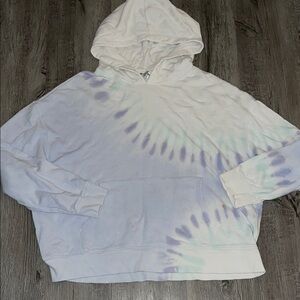 Wildfox White and Purple Tie-Dye Hoodie